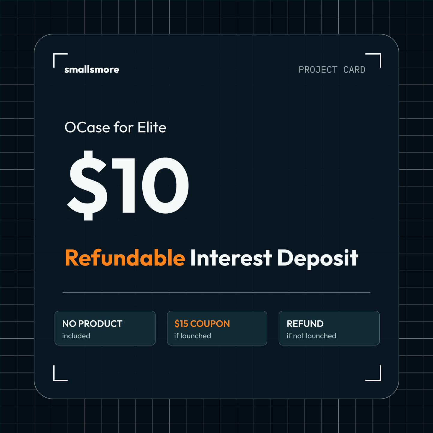 OCase for Elite $10 Refundable Interest Deposit project card - $15 coupon