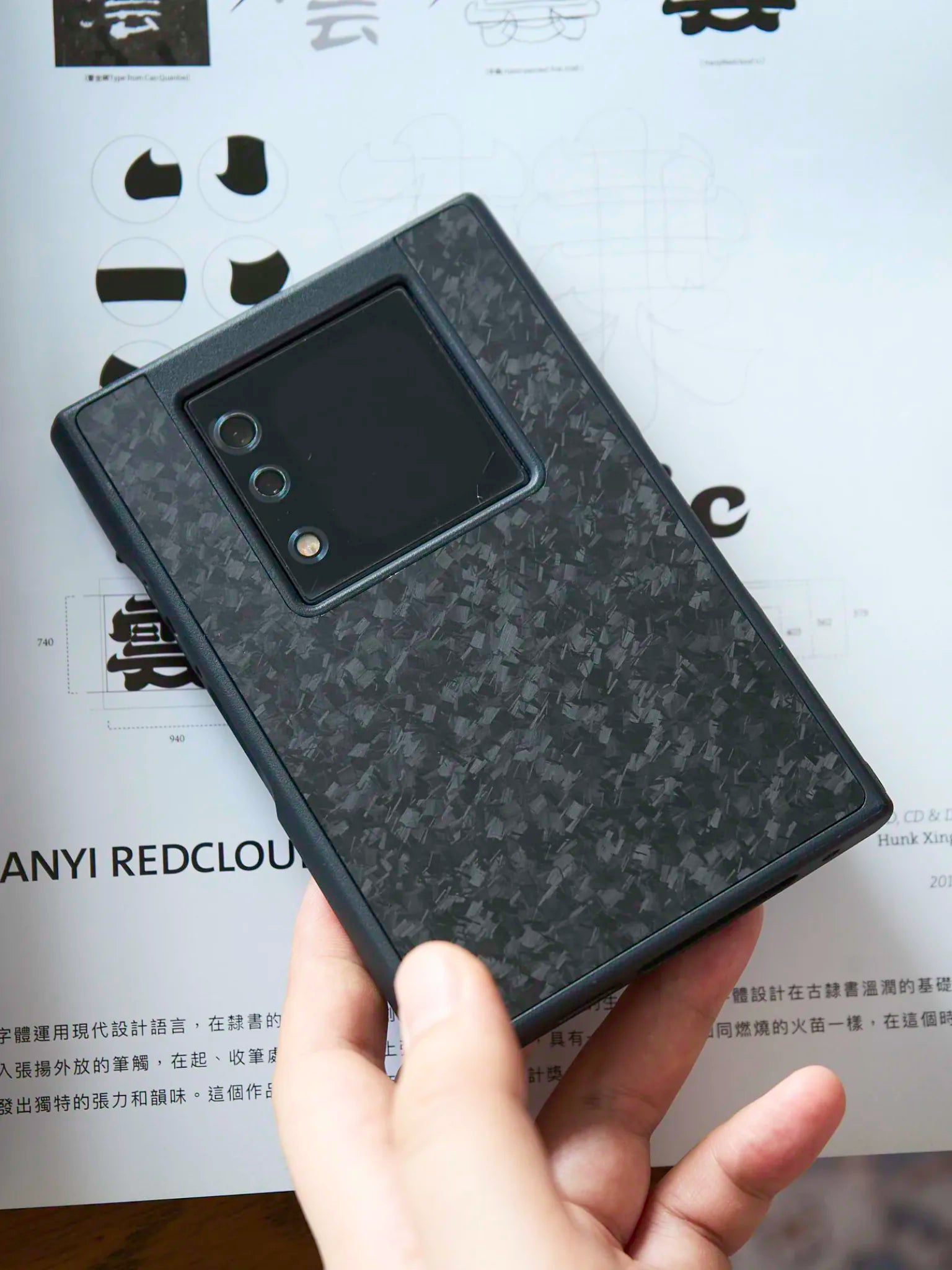 OCase XUAN forged carbon fiber back on Unihertz Titan 2