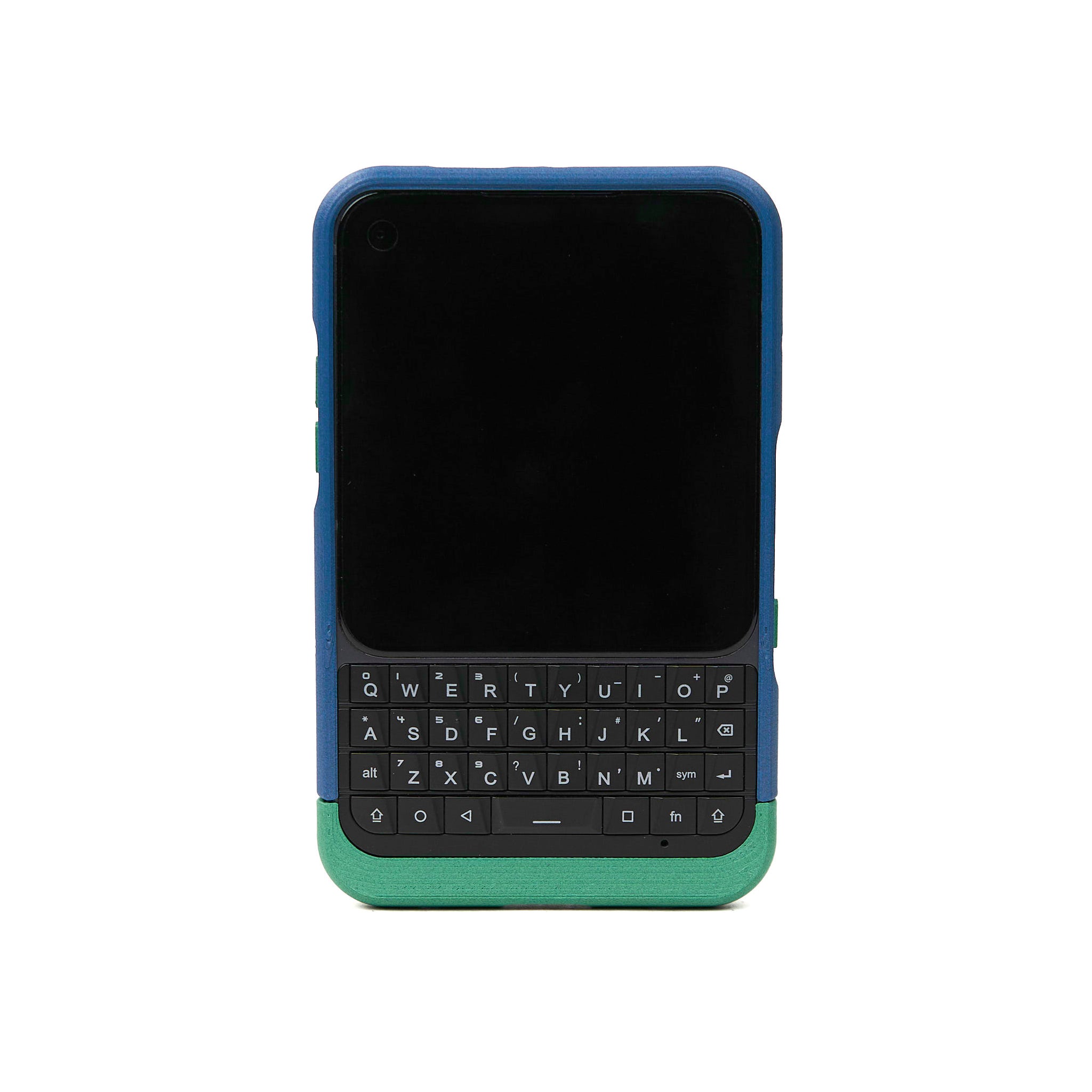 Close-up from the same screen height showing the keyboard and extended chin