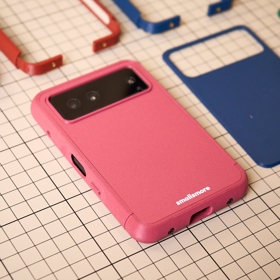 Pink MCase on a workbench